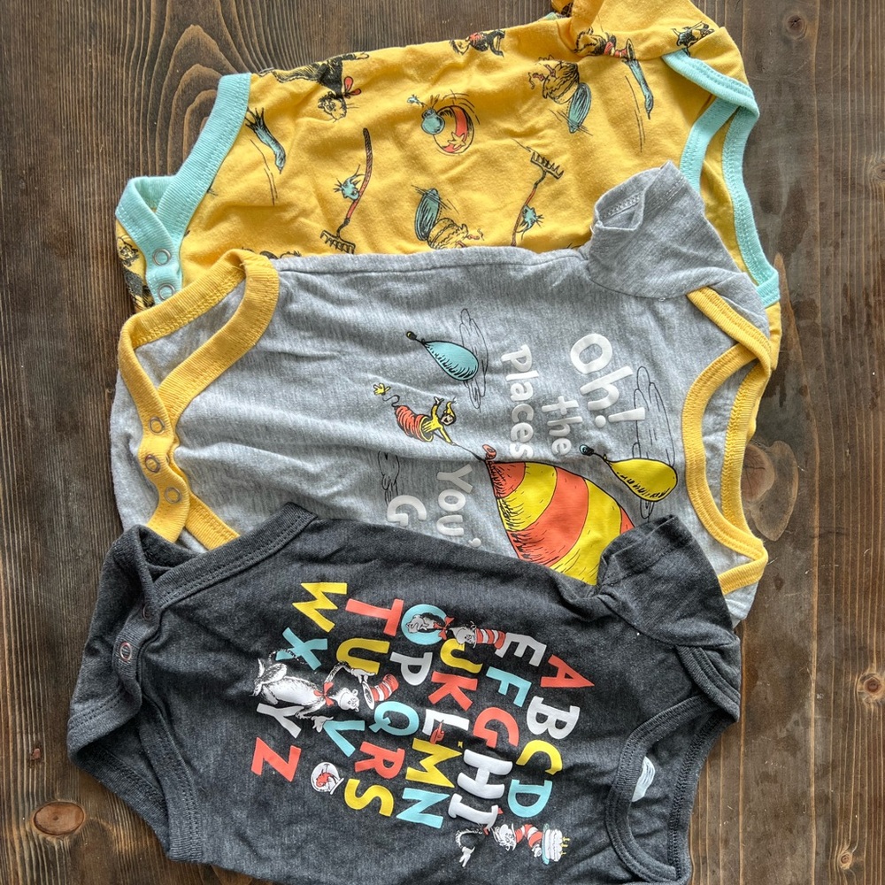 Baby boy 3 month Dr. Seuss onesies